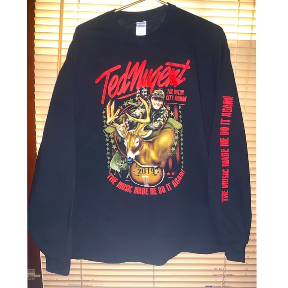 Ted Nugent concert shirt long sleeve graphic T-shirt 2019 size 2XL cotton - Picture 1 of 6